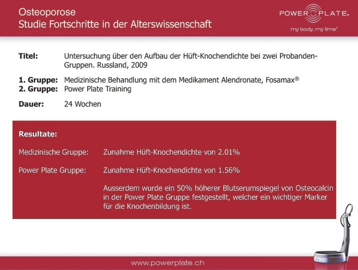 Osteoporose Studie Fortschritte In Der Alterswissenschaft Russland 2009